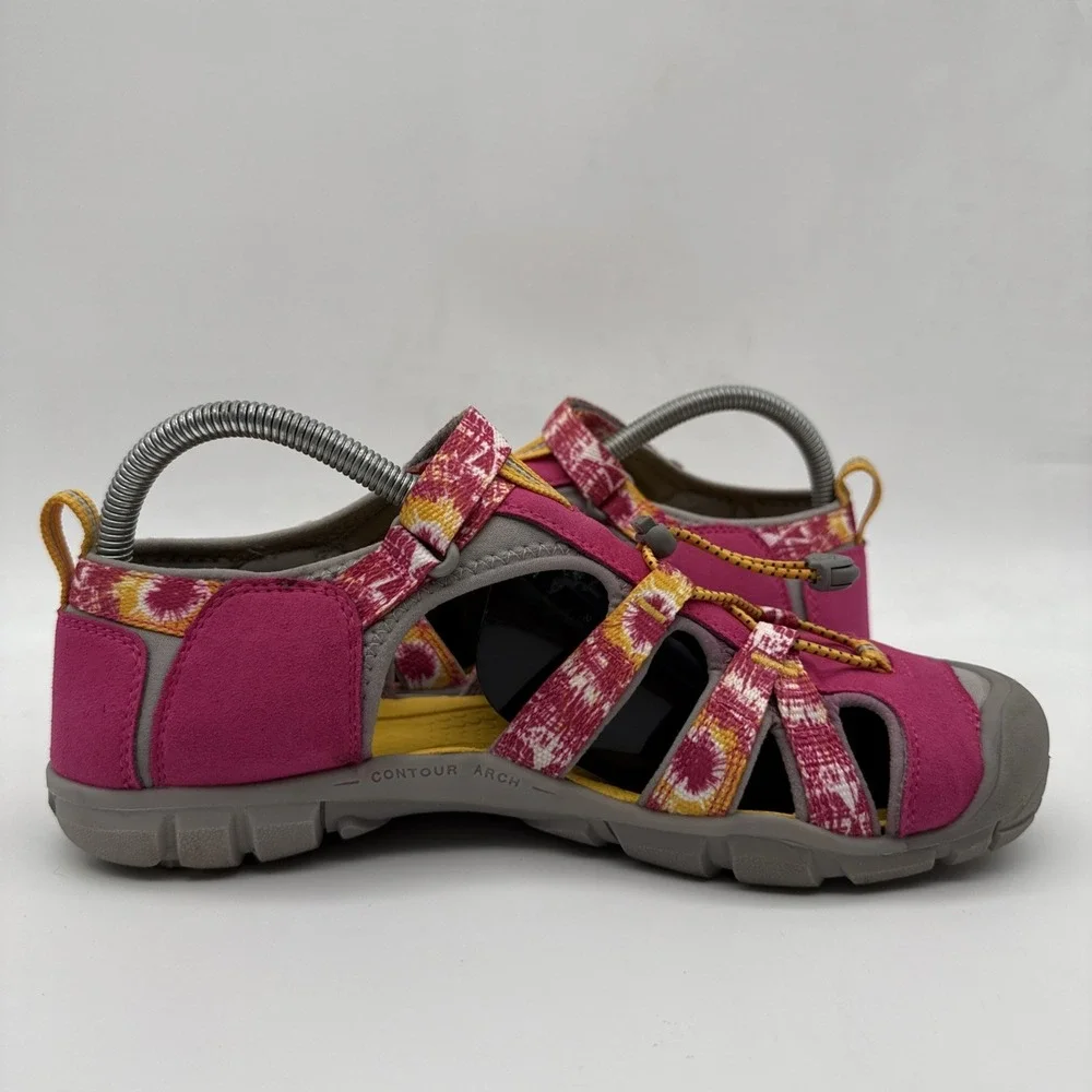 Keen Hiking Sandals Youth 7 Seacamp II CNX Pink Hook & Loop Tie Dye 1026320